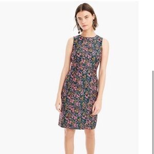 J.Crew Multicolored Floral‎ Jacquard Sheath Dress Size 00